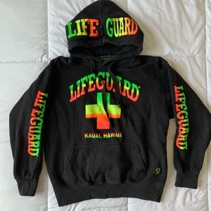 Black Hawaiian Life Guard Hoodie